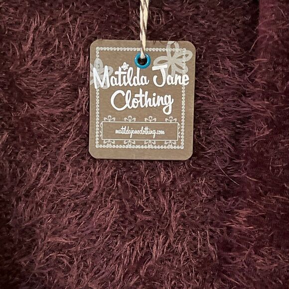 NWT Matilda Jane Friends Forever Meagan Cardigan Purple Fuzzy Open Front Medium - Picture 3 of 7